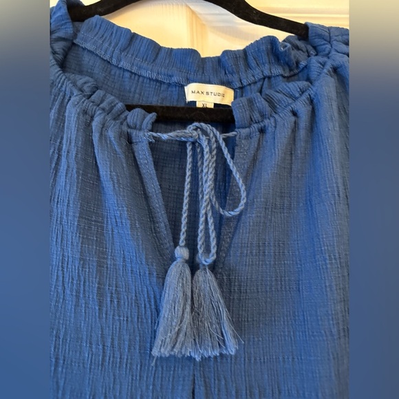 Maxxstudio Blue Sleeveless Boho Tiered Dress – Size XL - Picture 4 of 5